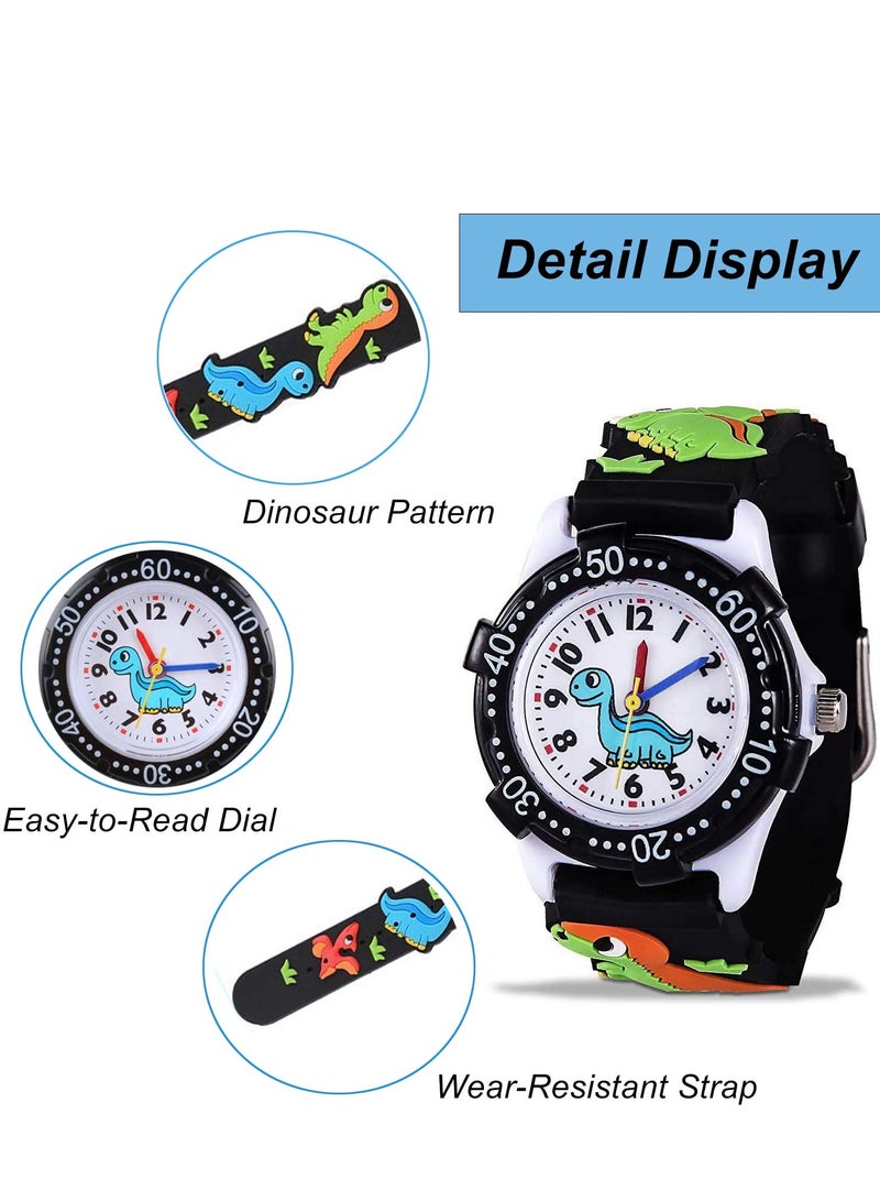 Kids Watches, 3D Dinosaur Toddler Wrist Watches, Daily Using Waterproof Watches for Boys, Silicone Band Watches Gifts for 3-10 Ages Boys  - Image 3
