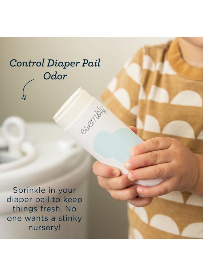 Esembly Pail Deodorant, Shakable Powder Deodorizer for Diaper Pails, Keeps Diapers, Gym Clothes and Dirty Laundry Smelling Fresh, Scents of Rosemary, Lemon and Grapefruit, 4oz - Image 4