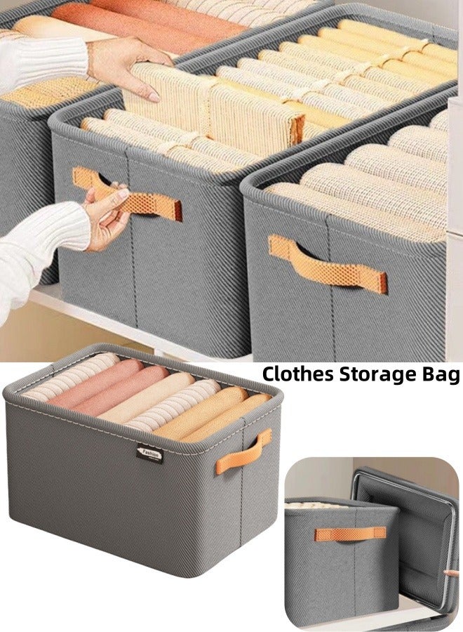 Large Foldable Closet Storage Bags with Handle and Steel Frame,Stackable Clothes Storage Bins Organizer Closet Organizers Storage Box for Clothes Wardrobe Home Bedroom,Clothes Storage Bag for Clothing Blankets,Bedding Comforters,1 Pack - Image 1