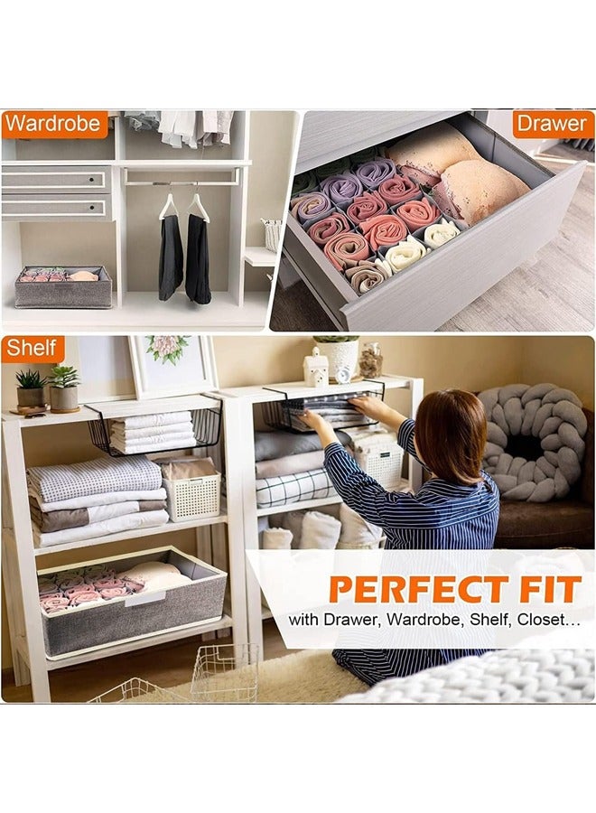 Foldable Undergarments And Socks Storage Box,17Gird Foldable Closet Storage Organizer Divider , Bra Underwear Closet Organizer,Sock Underwear Organizer,Home Closet Organizer Boxes Storage,Clothes Organizer for Clothes Bras Lingerie Socks Undies(Grey) - Image 4