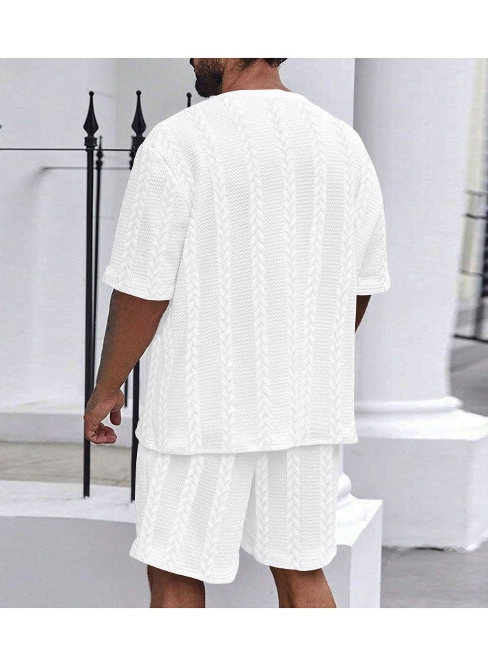 KUYING Round Neck Pullover Short Sleeved Shorts Sports Men's Suit  - Image 2