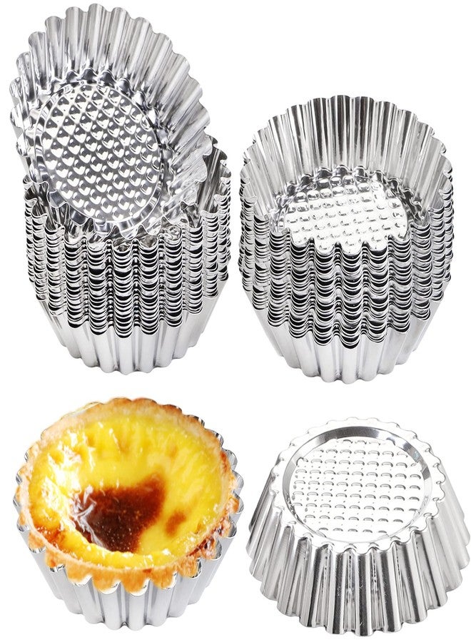 Dicunoy 30 PCS Egg Tart Mold for Baking, 3.8 Inch Stainless Steel Mini Tart Tin Pans, Ensaymada Molder Filipino, Pie Tartlet Cupcake Cake Muffin Mold - Image 1