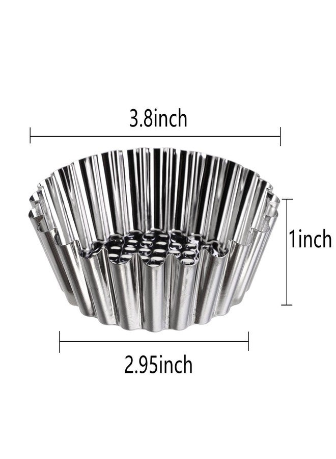 Dicunoy 30 PCS Egg Tart Mold for Baking, 3.8 Inch Stainless Steel Mini Tart Tin Pans, Ensaymada Molder Filipino, Pie Tartlet Cupcake Cake Muffin Mold - Image 2