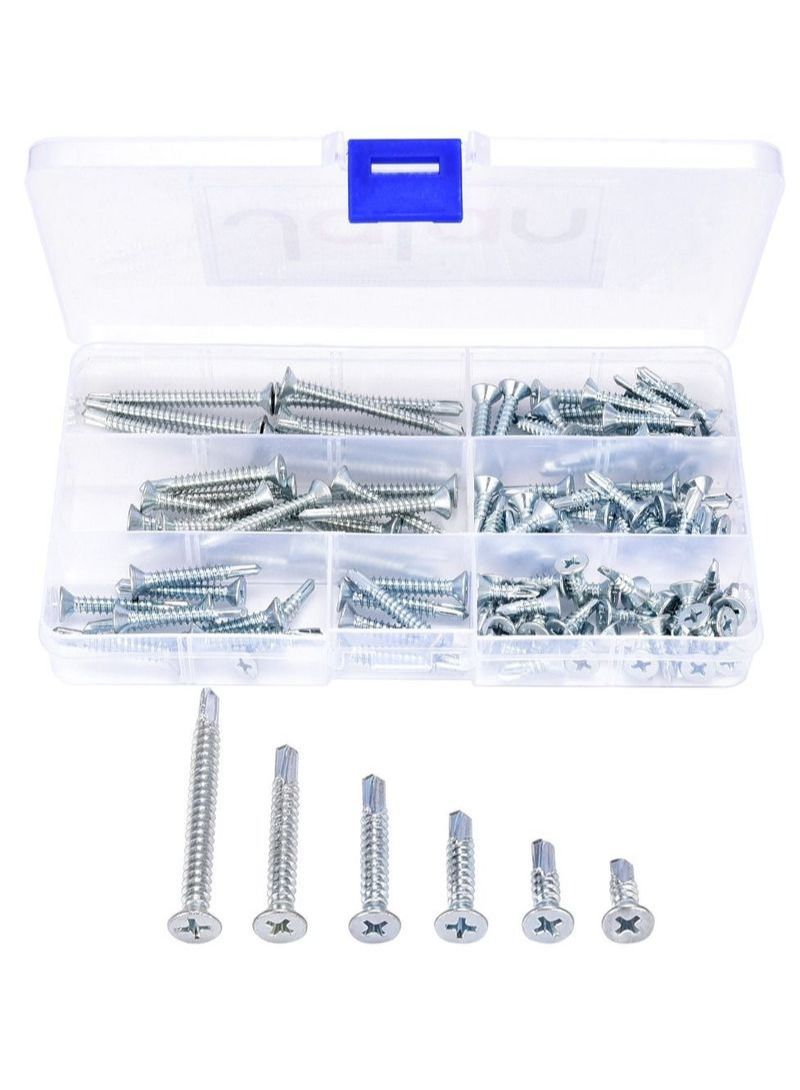 NIBEMINENT 110Pcs Cross Countersunk Head Drill Screw Set - M4.8 - Image 1