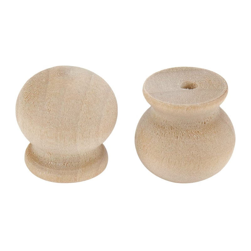 Oedema 20Pcs Mini Furniture Knobs Wooden Cabinet Pull Knobs Unfinished Drawer Bookcase Pull Handle Knobs 0.7""?0.7""  With Screws - Image 5