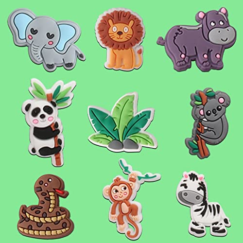 mortd Jungle Animals Shoe Decoration Charms, 30PCS Jungle Safari Animals Monkey Lion Tiger Zebra Elephant Shoe Charms for Shoe Wristband, PVC Shoe Charm Accessories for Party Favors Birthday Gifts - Image 4