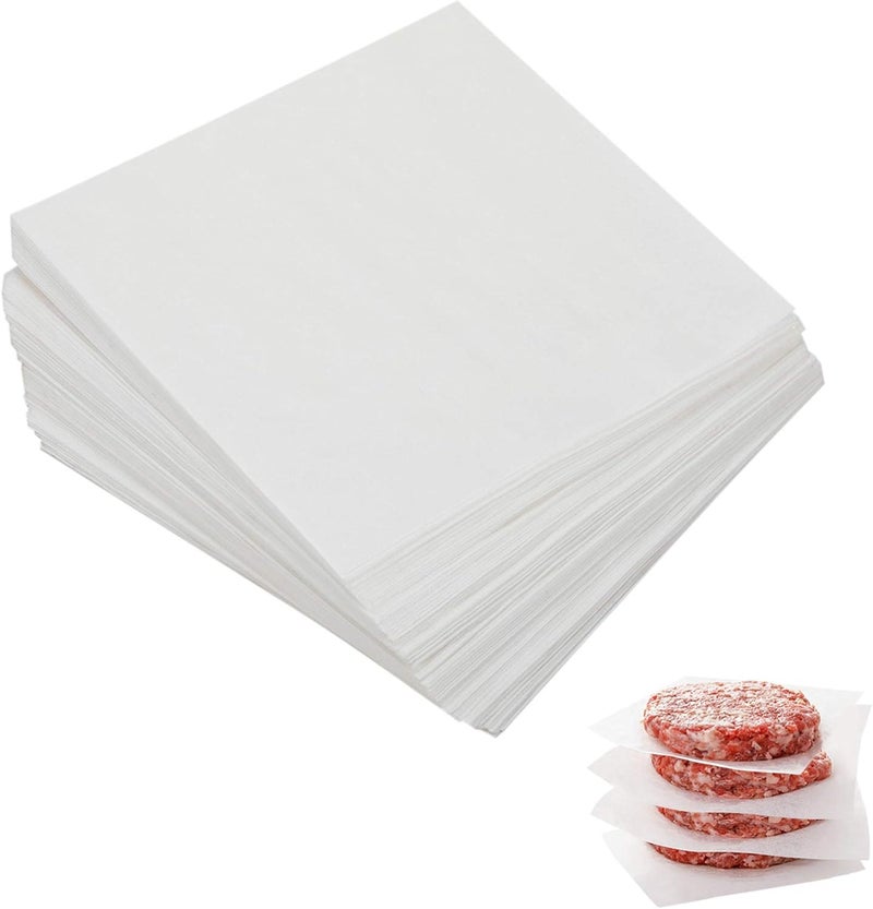 BYKITCHEN Parchment Paper Squares, 4x4 Inch, Set of 300, Small Hamburger Patty Paper/Nonstick Precut Square Baking Parchment for Separating Small Burger Patty, Cookies & Other Foods, or Baking & Candy Wrapper - Image 1