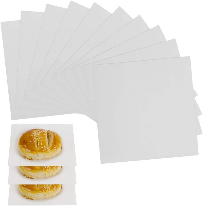 BYKITCHEN Parchment Paper Squares, 4x4 Inch, Set of 300, Small Hamburger Patty Paper/Nonstick Precut Square Baking Parchment for Separating Small Burger Patty, Cookies & Other Foods, or Baking & Candy Wrapper - Image 2