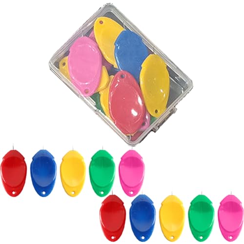 Much Hotter Needle Threaders, Needle Threader Tool, Needle Threaders for Hand Sewing with Clear Box, Simple Needle Threader Great for Needle Work, Sewing Machine, Embroidery, Cross-Stitch,10Pcs Colors Random - Image 1