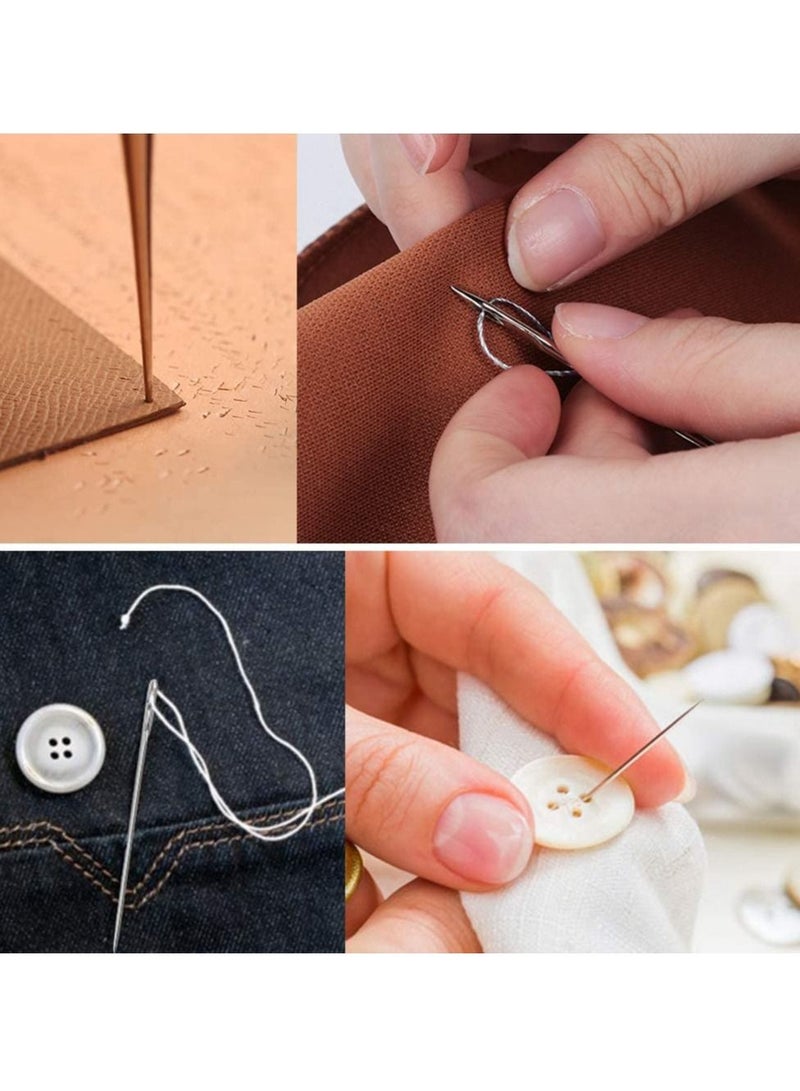 SYOSI 32 Pcs Sewing Kit Heavy Duty Sewing Kit with Sewing Awl Seam Ripper Hand Sewing Stitching Needles Sewing Thread Leather Craft Tool Kit for Shoes Sofa Tent Carpet Leather Craft DIY - Image 3