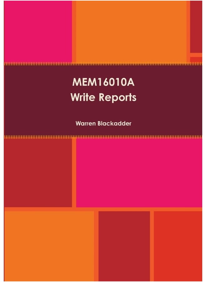 MEM16010A Write Reports  - Image 1