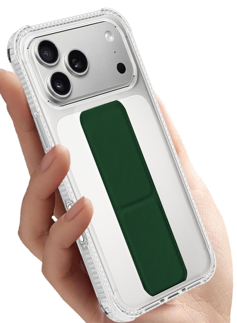 CATANES 2 Packs Finger Grip Clear Case Cover for iPhone 17 Pro Max - Kickstand Car Magnetic Holder Multi-function Protective Two-in-one Case with Privacy Screen Protector - Dark Green - Image 4