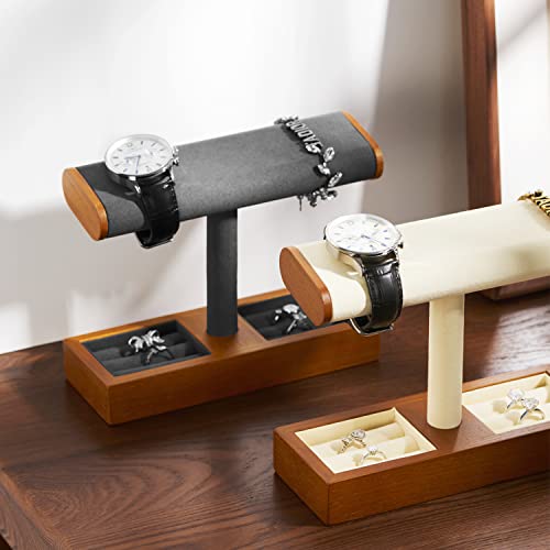 Oirlv Solid Wood Watch Display Stand T-bar Watch Stand for Men and Women Jewelry Accessory Organizer for Store and Home(SM19201) - Image 2