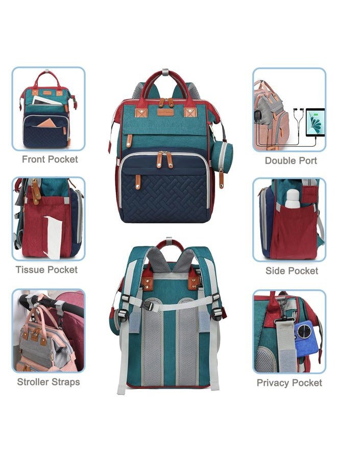 SHITIESHOU Diaper Bag Backpack Baby Bag for Mom Dad with Changing Pad, 19 Pockets, Large Waterproof Travel Baby Girl Boy Toddle Diaper Bag with Insulated Pocket, Baby Shower Gifts, Colorful - Image 3