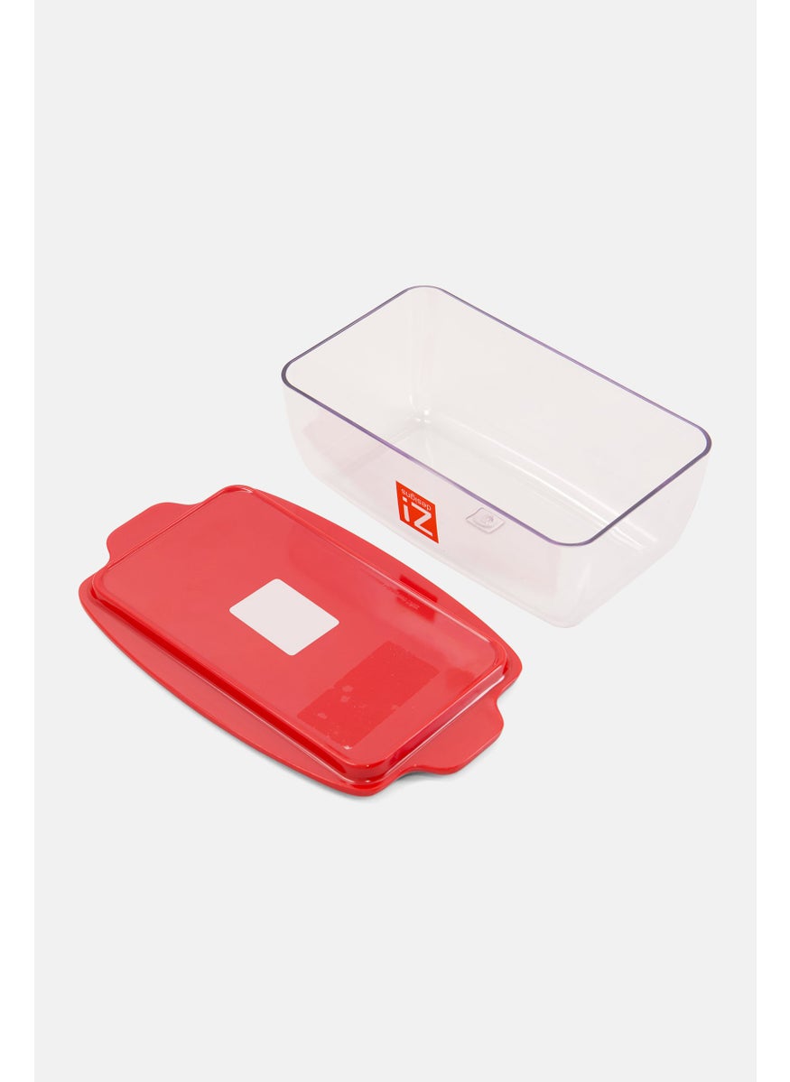 Zak Designs Countertop Airtight Butter Dish Tray With Lid, Red  - Image 2