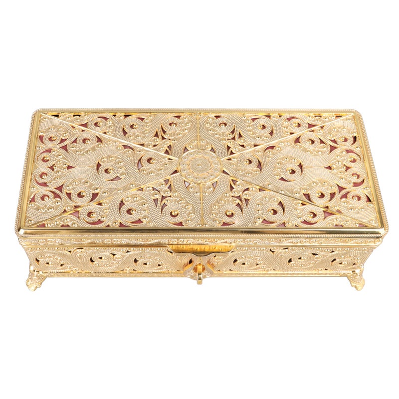 Vintage Metal Jewelry Box Soft Velvet Rust Protection Rectangular Trinket Box for Girl Women Necklace Earrings Rings Silver - Image 4
