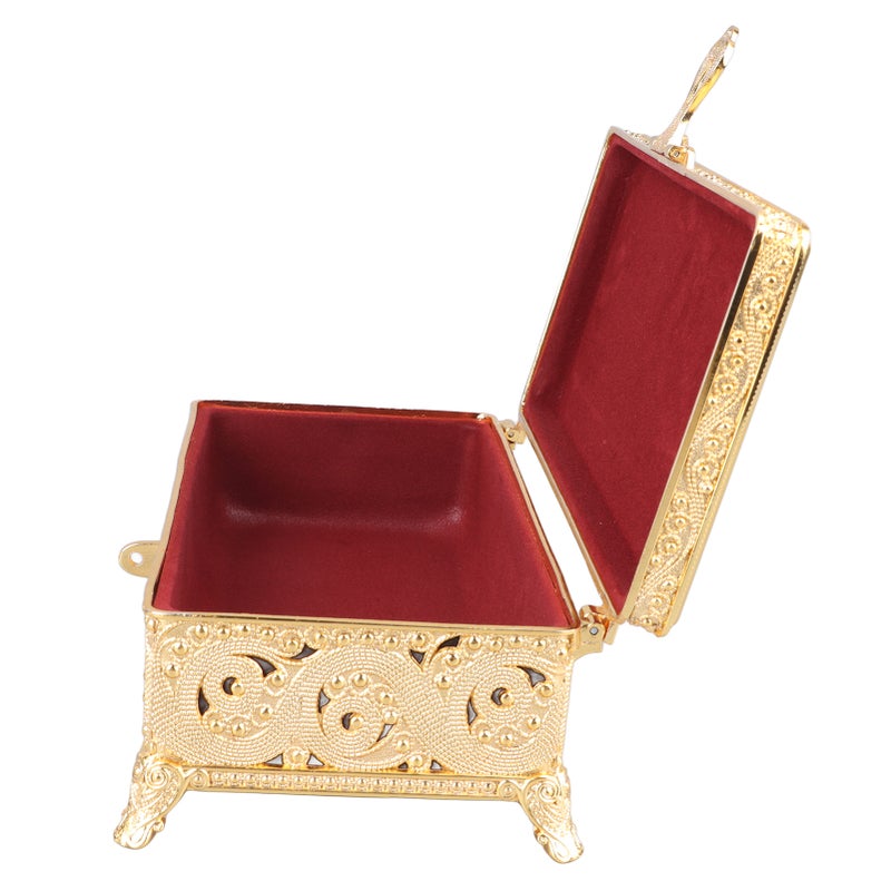 Vintage Metal Jewelry Box Soft Velvet Rust Protection Rectangular Trinket Box for Girl Women Necklace Earrings Rings Silver - Image 2