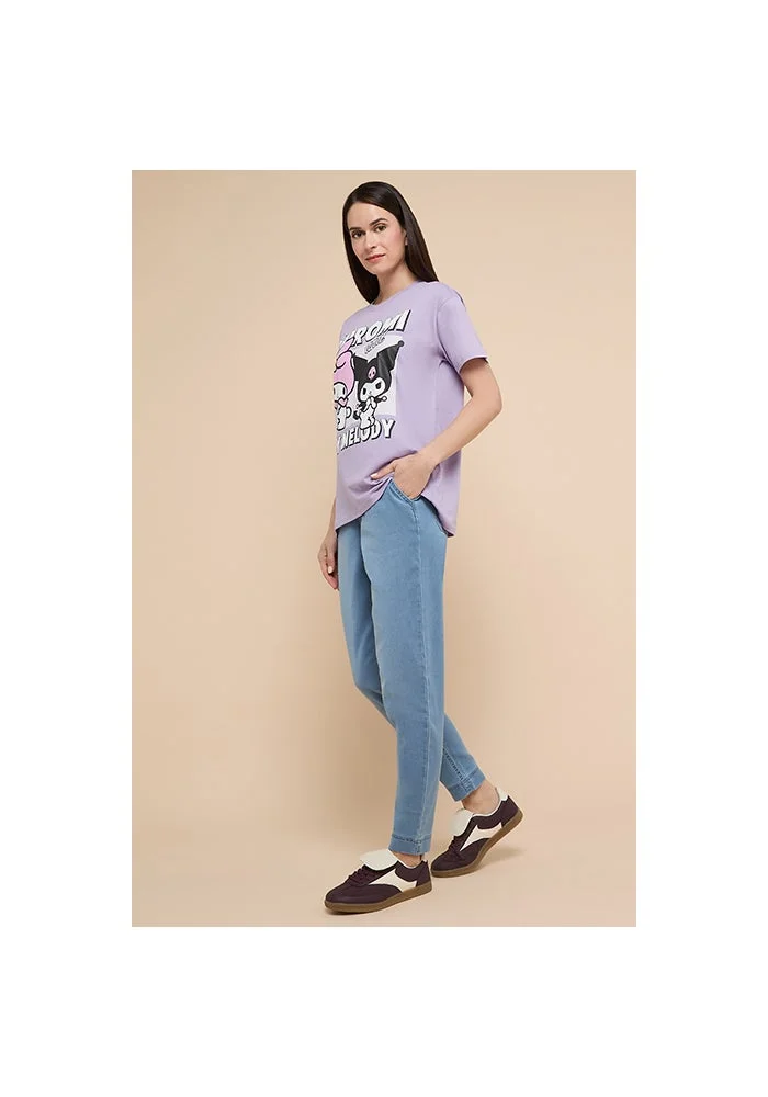 R&b  Washed Mom Fit Jeans with Button Closure for Women | Best Price UAE