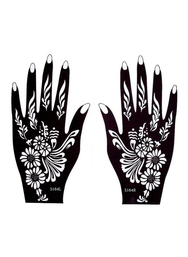 ivana's - Heena Mehandi Tatto Stencil Set For ; Hand ; Body ; Fingure ; Face ; Heena Art Temporary Tatto For Kids Girls & Women Design Tat003 Black M - Image 1