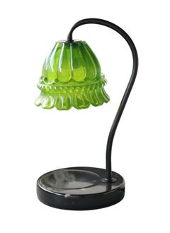 Onelight Green Camellia Shade Wax Lamp Candle Warmer Lamp with High Transparency Glass Stepless Dimming Rapid Melting Solid Wood Base Ideal for Home Decor and Aromatherapy, Black Marble Base  - Image 2