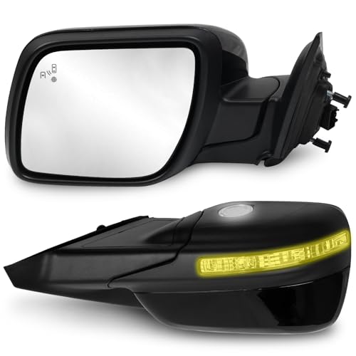 Dexepe Driver Side Mirror Assembly Compatible with Ford Explorer 2011-2019 Rearview Mirror with Power Heated Adjustable, Turn Signal, Puddle Lamp, Blind Spot Monitor Replace FO1320617 (9 Pin Left) - Image 1