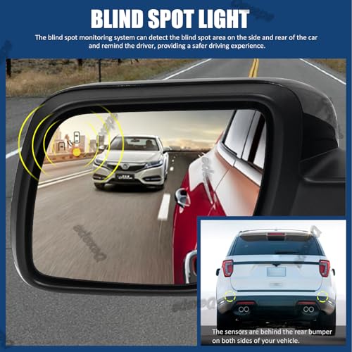 Dexepe Driver Side Mirror Assembly Compatible with Ford Explorer 2011-2019 Rearview Mirror with Power Heated Adjustable, Turn Signal, Puddle Lamp, Blind Spot Monitor Replace FO1320617 (9 Pin Left) - Image 3