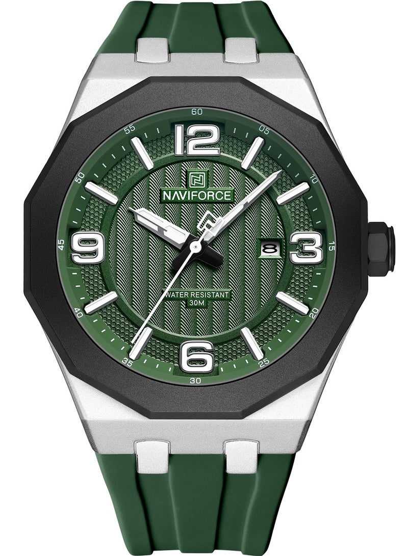 NAVIFORCE New Fumed Silica Band Analog Quartz Wrist Watch For Men NF8079 S/GN/GN - Image 1