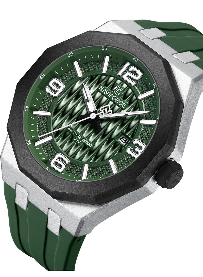 NAVIFORCE New Fumed Silica Band Analog Quartz Wrist Watch For Men NF8079 S/GN/GN - Image 2