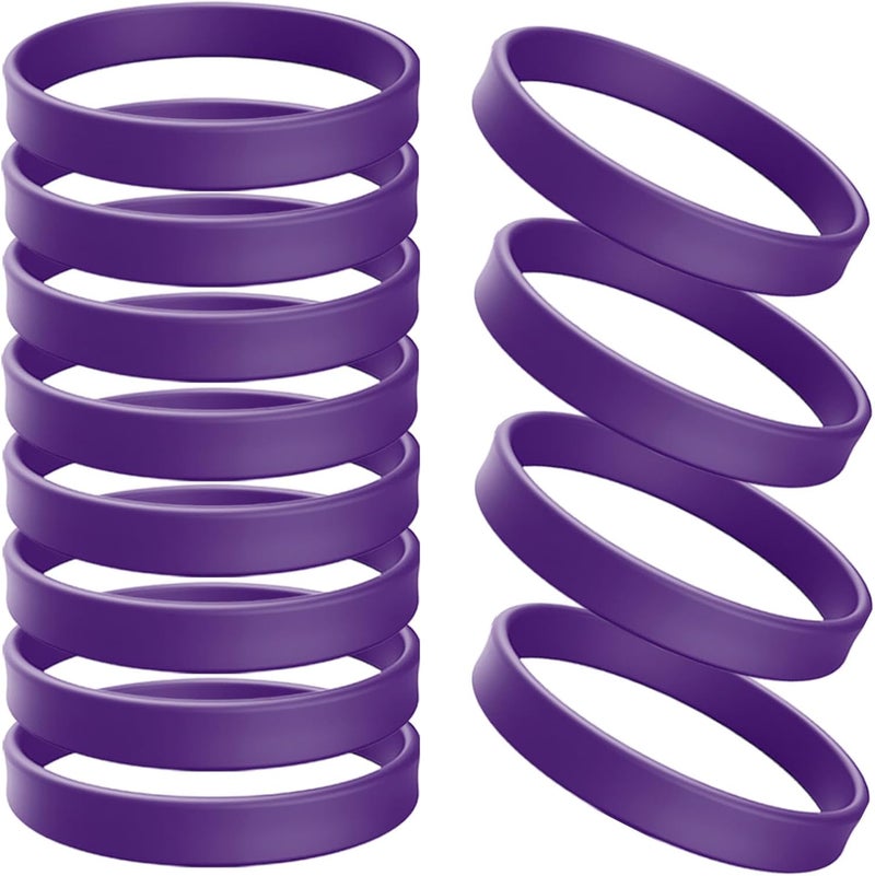 ZiKON 12 Pcs Solid Color Silicone Wristbands Blank Stretch Silicone Wristbands Colorful Rubber Bracelets for Women Men Gifts - Image 1