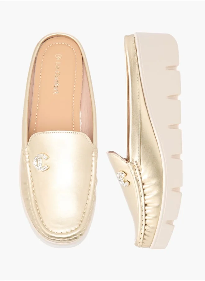 Le Confort Women Logo Embellished Slip-On Loafers