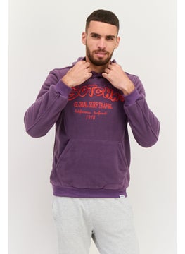 Gotcha Men Hooded Long Sleeve Embroidered Logo Sweatshirts, Purple  - Image 1