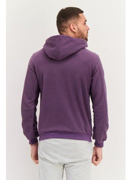 Gotcha Men Hooded Long Sleeve Embroidered Logo Sweatshirts, Purple  - Image 3