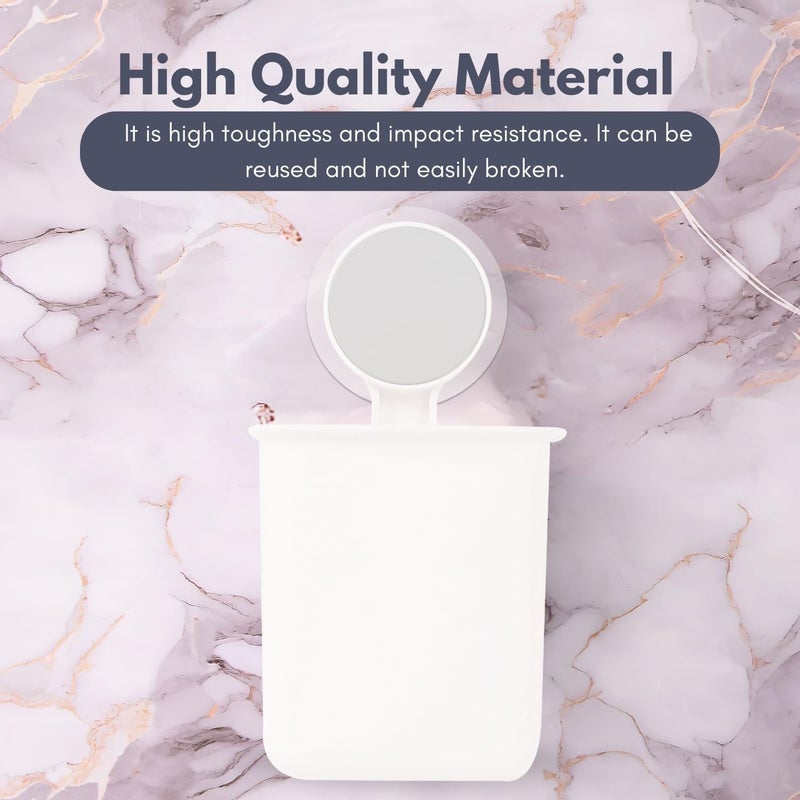 HYLOL Plastic Drill-Free Removable Wall Mounted Toothbrush Holder with Strong Self Adhesive Hook Sticker, Toothpaste Holder, Holder for Shaver, Razor & Make Up Brushes Kitchen & Dinning (2), White - Image 3