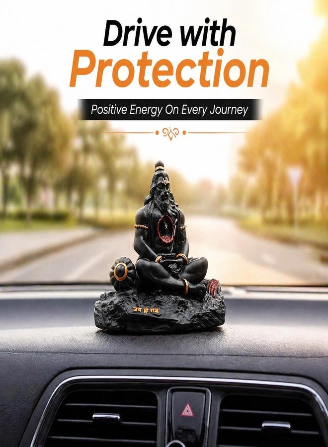 CHULO Hanuman Ji Idol for Car Dashboard, Bajrang Bali Murti for Home Temple, Black Matte Polyresin Statue for Protection, Good Luck & Vastu, Gift Item for Car, Office & Pooja (8 cm) - Image 4
