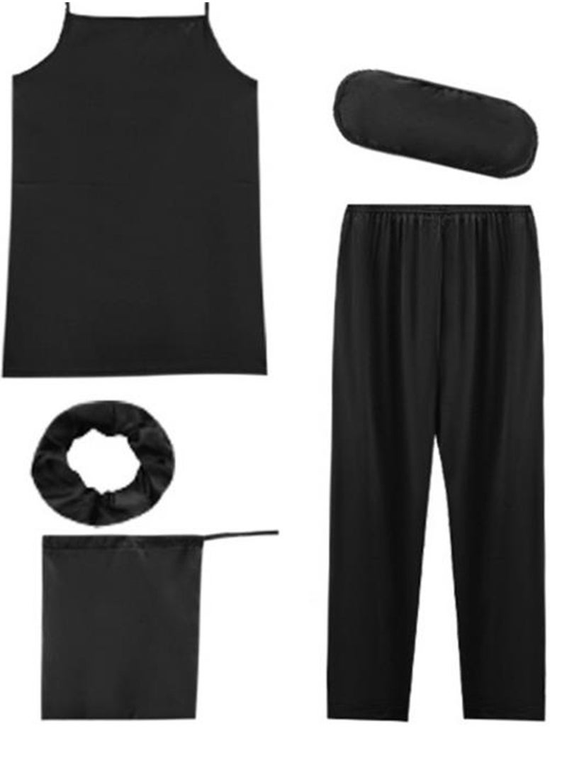 Generic - 7pcs pajamas set for women in all seasons imitation silk pajamas set - Image 1