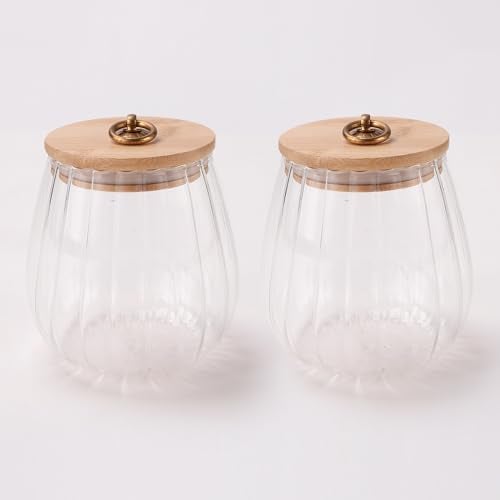 UMAI Borosilicate Glass Jar with Bamboo Lid | Kitchen Organizer Items and Storage | Multi-utility, Leakproof, Airtight Storage Jar for Cookies, Snacks, Tea, Coffee, Sugar | Set of 2 (830ml) - Image 1