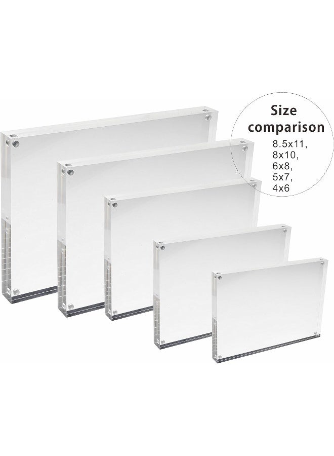 Cq acrylic Cq acrylic 6 x 8 Acrylic Magnetic Picture FrameClear Floating Double Sided Plexiglass Magnet Lucite Frames for Family Baby Wedding Certificate and Diploma FramePack of 1  - Image 2