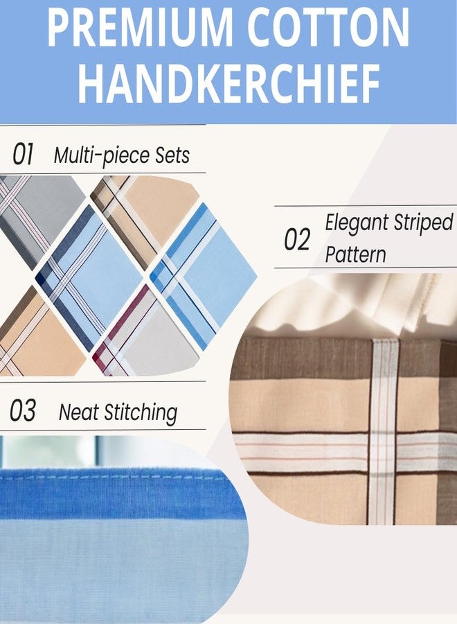ZGZUN 6 Pack Men's Handkerchiefs Soft Cotton Handkerchiefs for Men Premium Assorted Men Hankies (A) - Image 3