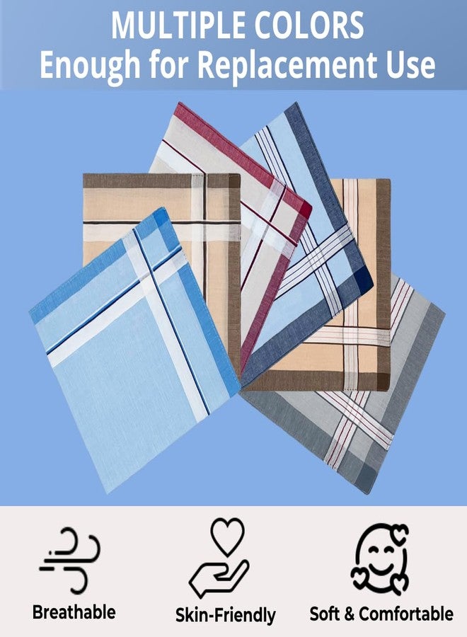 ZGZUN 6 Pack Men's Handkerchiefs Soft Cotton Handkerchiefs for Men Premium Assorted Men Hankies (A) - Image 4
