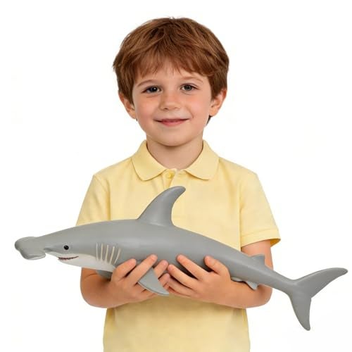 SmilerSmile Simulated Ocean Big Animal One pc 18 Inch Soft Filled Rubber Sea Educational Toys Hammerhead Shark - Image 1