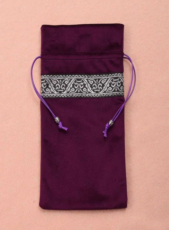BLESSUME Altar Tarot Card Table Cloth with Tarot Bag Divination Wicca Velvet (Purple 2) - Image 4