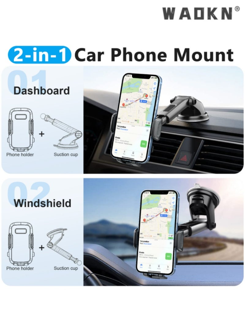 WAOKN Universal Dashboard Windshield Car Phone Holder, Ideal for Navigation, Strong Grip Phone Stand, Enhances Driving Safety, Durable and Stylish,Secure and Stable, Perfect for Commuting - Image 2