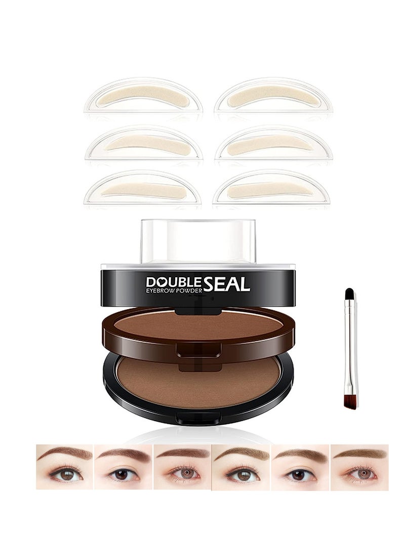 SYOSI 2 Color Eyebrow Powder Palette, Two-tone Eyebrow Powder, Waterproof Brow Powder, Brow Definer Powder Eyebrow Filler to Shape Perfect Brow, Nature Eye Brow Powder Kit (2PCS Dark Brown + Light Brown) - Image 1