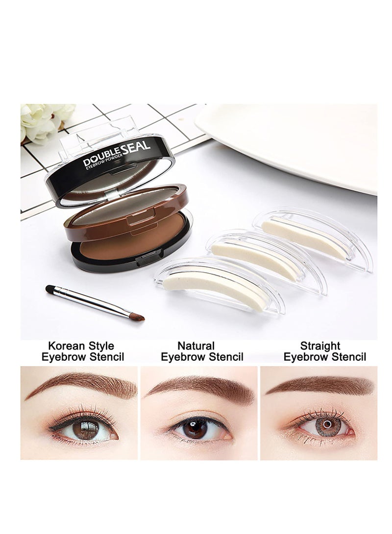 SYOSI 2 Color Eyebrow Powder Palette, Two-tone Eyebrow Powder, Waterproof Brow Powder, Brow Definer Powder Eyebrow Filler to Shape Perfect Brow, Nature Eye Brow Powder Kit (2PCS Dark Brown + Light Brown) - Image 5