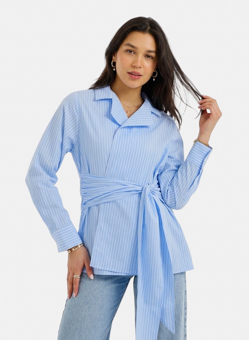 Carina Striped Belted Shirt - Image 2