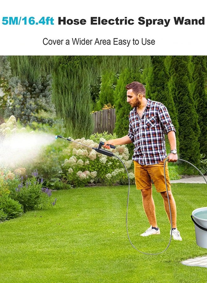 Garlo Battery Powered Sprayer, 60cm Electric Garden Sprayer with Telescopic Wand, 5M Hose, 3 Nozzles, Rechargeable and Portable Spray Wand for Garden Yard Lawn Weeds  - Image 5