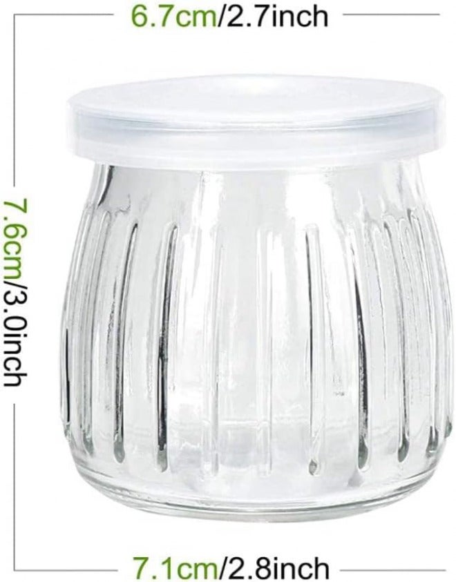 FUFU 7oz برطمانات زجاجية مع أغطية PE 12 عبوة برطمانات بودينغ صغيرة برطمانات زبادي شفافة برطمانات هدايا زجاجية حاويات للتوابل والمربى والعسل والموس وهدايا الزفاف وهدايا الاستحمام والأعمال اليدوية والفن - Image 2