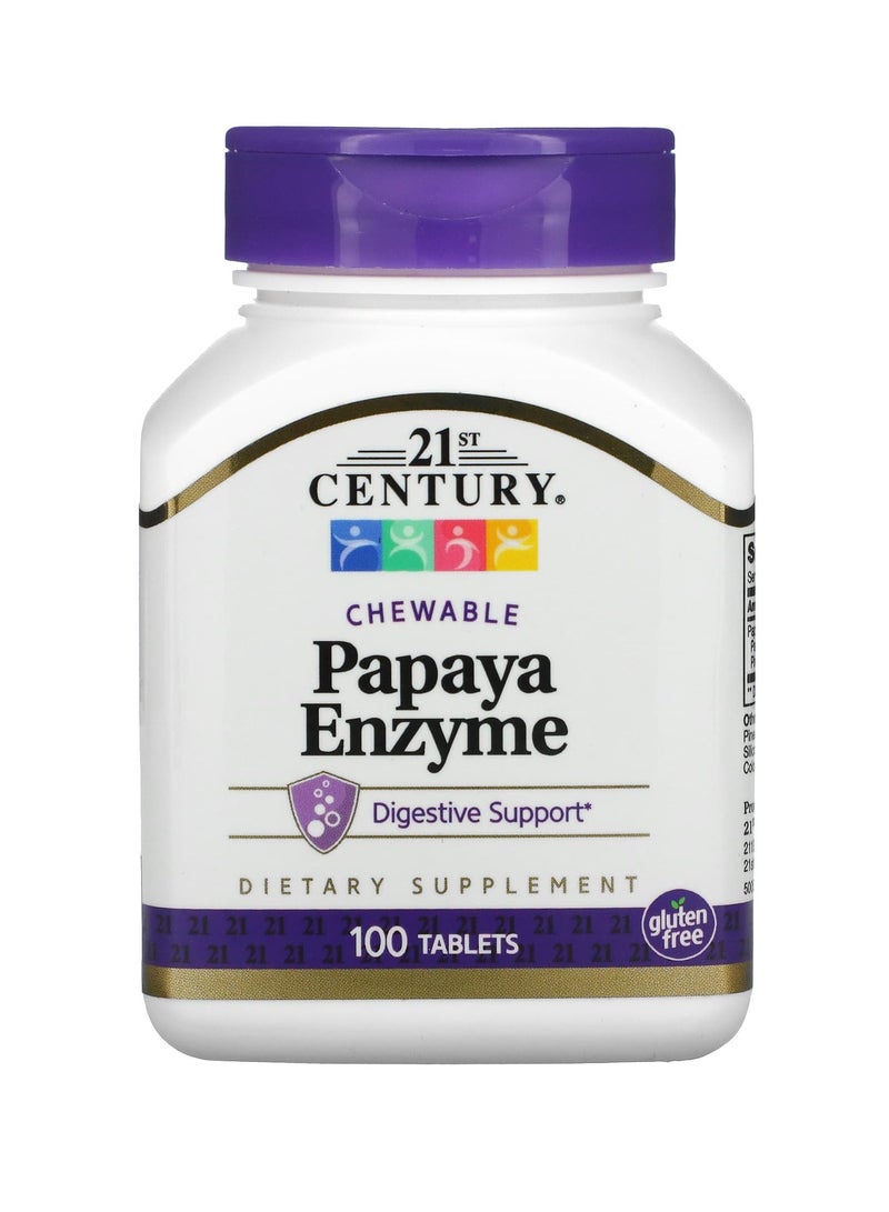 21st Century Chewable Papaya Enzyme 100 Tablets - Image 1