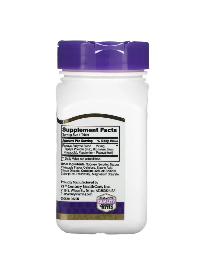 21st Century Chewable Papaya Enzyme 100 Tablets - Image 2