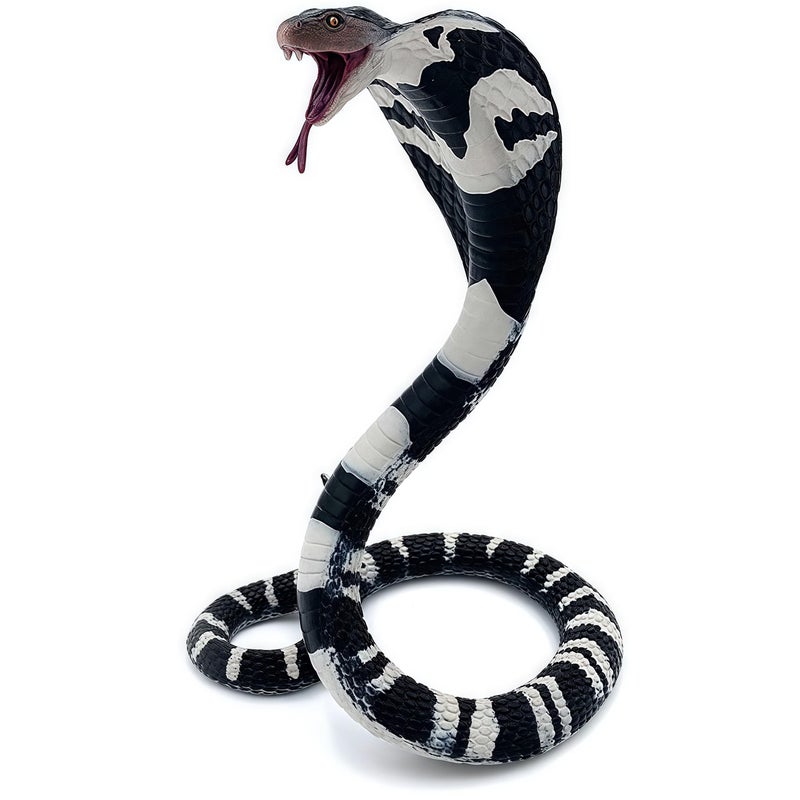 Higherbros Snake Toys Scary Prank Cobra Animal Figures Gag Gifts Halloween Decorations for Childrens Animal Figurines Toys for Home and Garden Decorating - Image 3